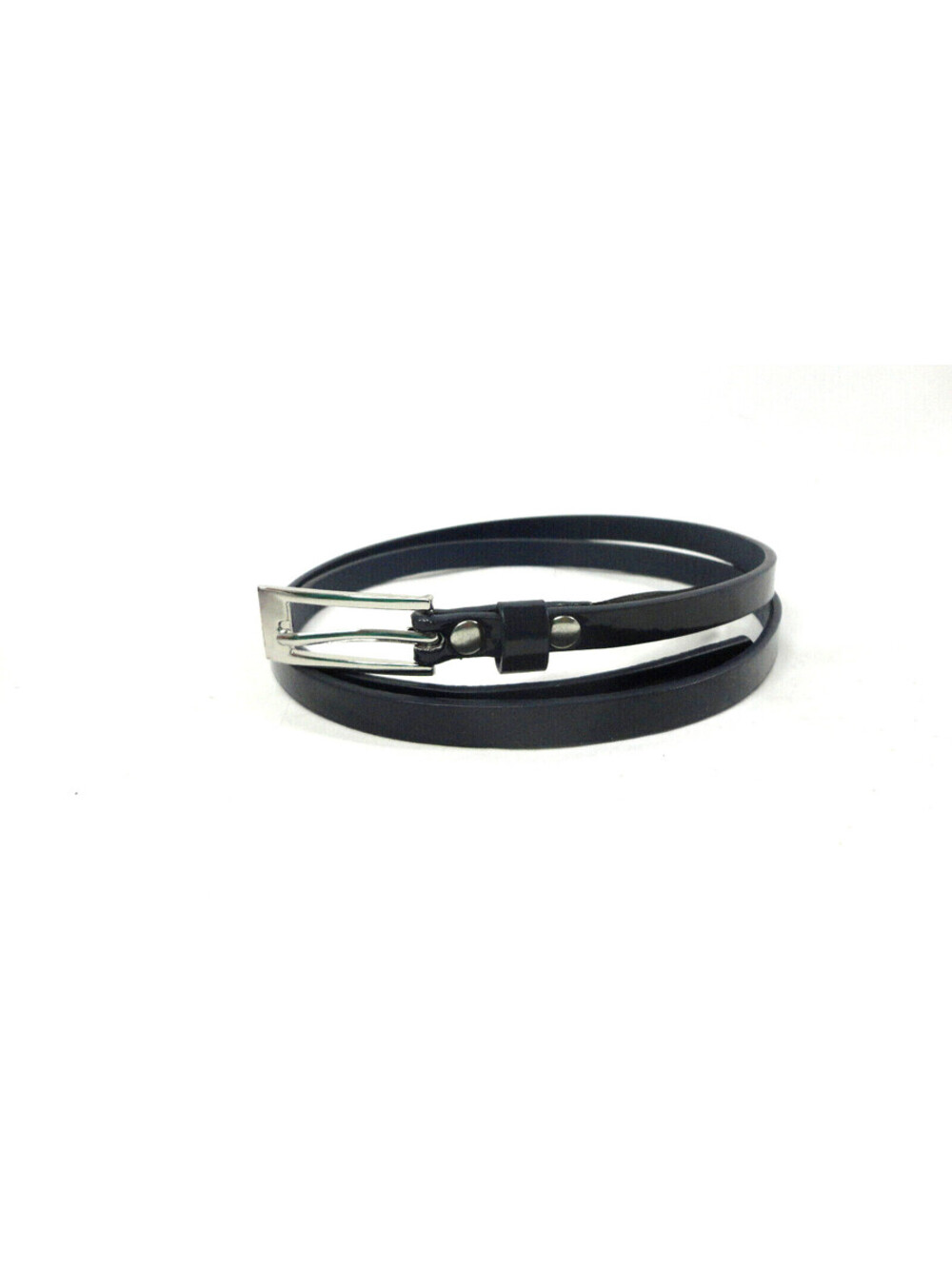 Jessica Howard Womens faux leather Skinny Belt Navy Blue Size 10P ( 31"-35" )